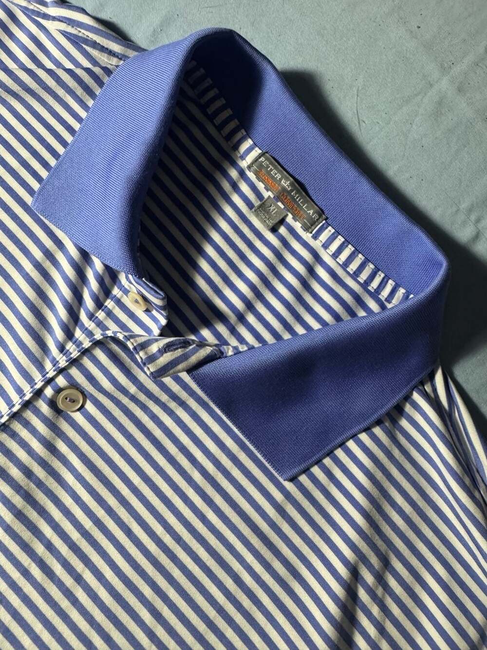 Peter Millar Summer Comfort Polo Shirt Size XL Striped